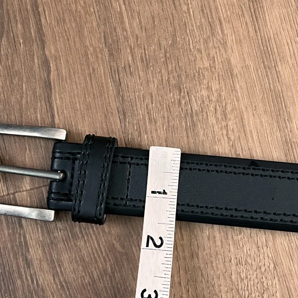 NEW Beverly Hills Polo Club Black Silver Belt 44/46